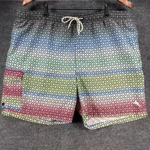 Tommy Bahama Relax Swim Shorts Men's XL Rainbow Fish Scale Colorway Lined Beach